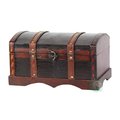 Vintiquewise Leather Wooden Chest QI003002